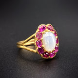 Vintage 18K, 14K, Star Sapphire & Ruby Conversion Ring