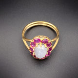 Vintage 18K, 14K, Star Sapphire & Ruby Conversion Ring