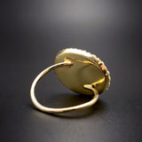 Antique Georgian 14K, Seed Pearl, Hair Under Glass Amatory Conversion Ring