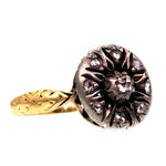 SOLD Rosecut Diamond Silver Intaglio 18k Gold Conversion Ring