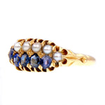 SOLD Late Victorian Sapphire and Pearl 14k Gold Ring