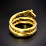 Koven-Created Victorian Inspired 14K Gold Ring With Gemstone Eyes