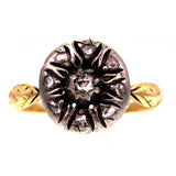 SOLD Rosecut Diamond Silver Intaglio 18k Gold Conversion Ring