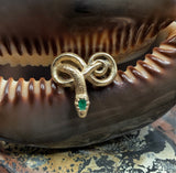 14K Gold & Emerald Museum Replica Snake Ring