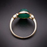 SOLD Vintage14K & Green Onyx Scarab Conversion Ring