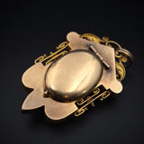 SOLD---Enchanting Antique 14K, Seed Pearl & Enamel Clock Locket Pendant