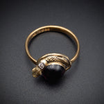 SOLD Antique English 22K, Garnet & Diamond Snake Ring