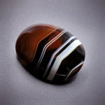 Oval Banded Agate Mourning Brooch