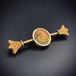 Antique 14K & 12K Gold Swan Brooch