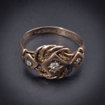 Sold--Antique 9K & Diamond Knot Ring