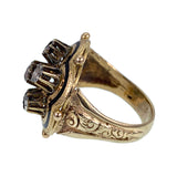 Antique Victorian 18K,14K, Diamond & Black Enamel Conversion Ring TLJ