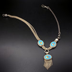 Antique French Silver & Enamel Watch Chain