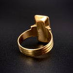 Antique 14K Hardstone Agate Bas-Relief Cameo Ring